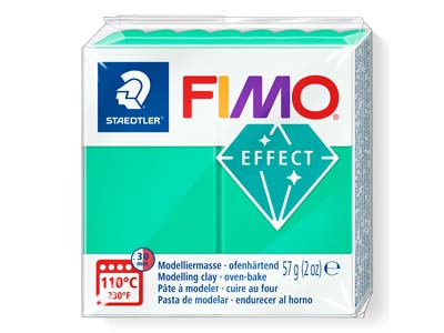 Fimo Effect Green Translucent 57g  Polymer Clay Block Fimo Colour     Reference 504