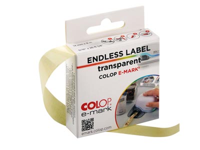 COLOP e-mark go Endless Transparent Label, 14mm X 8m - Standard Image - 1