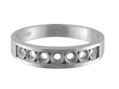 Sterling Silver 7 Stone             Eternity Ring 7x3mm Hallmarked Size P, 100% Recycled Gold - Standard Image - 1