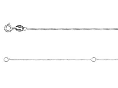Sterling Silver 1.0mm Diamond Cut  Extendable Curb Chain              16-18