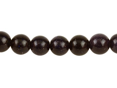 Blue Goldstone Beads, 8mm Round,   16