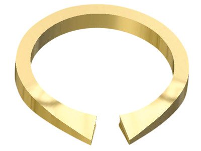 9ct Yellow Gold Medium Knife Edge  D Shape Ring Shank Size M - Standard Image - 2