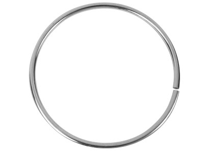 Silver Round Bangle, ID 63mm x 3.5mm thick
