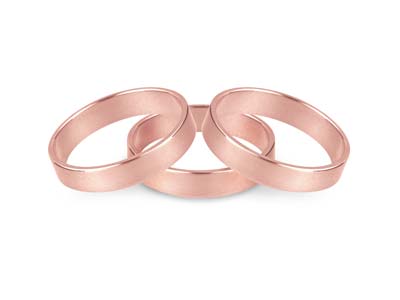 9ct Red Gold Flat Wedding Ring     5.0mm, Size U, 4.5g Medium Weight, Hallmarked, Wall Thickness 1.17mm, 100% Recycled Gold - Standard Image - 2