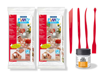 Fimo Air Starter Set, 2x 500g      Blocks With Fimo Varnish And       Modelling Tools - Standard Image - 1