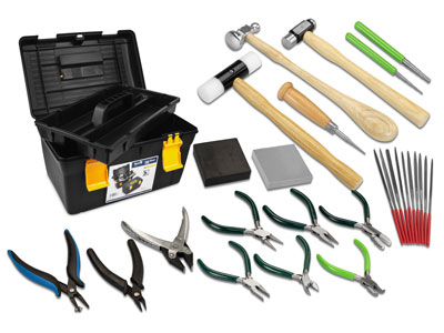 Starter Jewellers Bench Kit,       Planishing And Forming, 17 Pieces  With Tool Box - Standard Image - 1