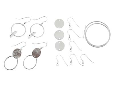 Cooksongold Sterling Silver Circle And Hoop Earrings Jewellery Making Kit