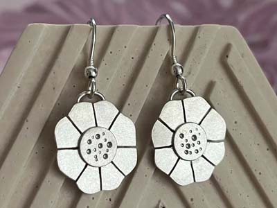 Cooksongold Sterling Silver Flower Disc Earrings Jewellery Making     Project - Standard Image - 4