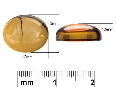 Natural Amber, Oval Cabochon,      12x10mm - Standard Image - 4