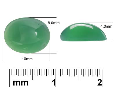 Green Agate, Oval Cabochon 10x8mm - Standard Image - 4