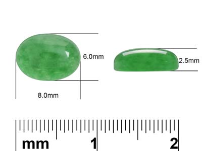 Green Agate, Oval Cabochon 8x6mm - Standard Image - 4