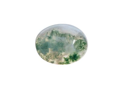 Moss Agate, Oval Cabochon 10x8mm - Standard Image - 1
