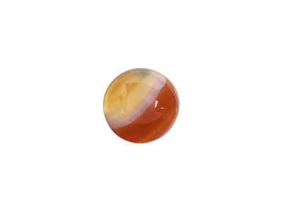 Carnelian Red And White Stripe     Round Cabochon 6mm - Standard Image - 1