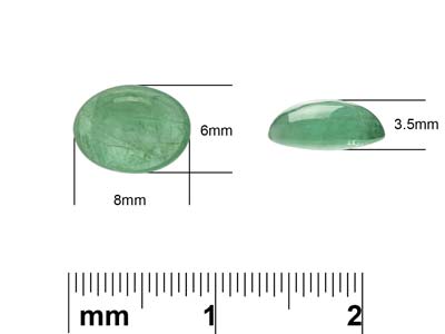 Emerald, Oval Cabochon, 8x6mm - Standard Image - 4