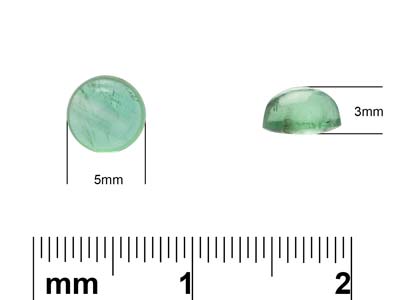 Emerald, Round Cabochon, 5mm - Standard Image - 4