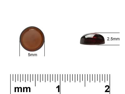 Garnet, Round Cabochon, 5mm - Standard Image - 4