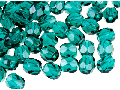 Preciosa 4mm Czech Fire Polished   Glass Beads Emerald, Pack of 100 - Standard Image - 2