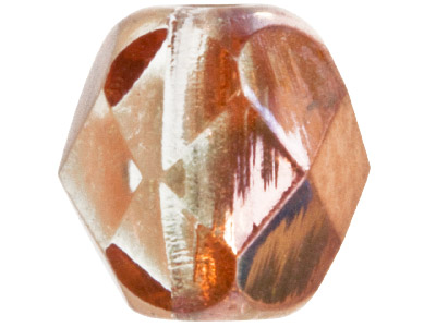 Preciosa 6mm Czech Fire Polished   Glass Beads Copper Clear,          Pack of 100 - Standard Image - 3