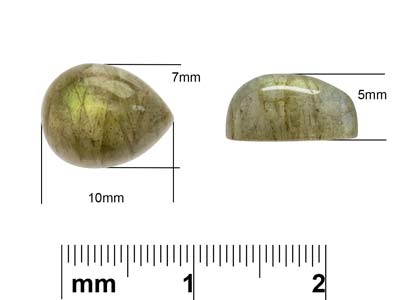 Labradorite, Pear Cabochon, 10x7mm - Standard Image - 4