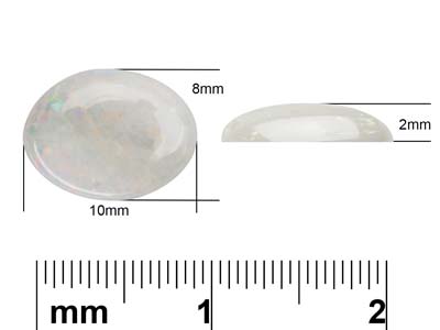 Opal, Oval Cabochon, 10x8mm - Standard Image - 3