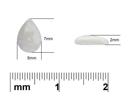 Opal, Pear Cabochon, 7x5mm - Standard Image - 3