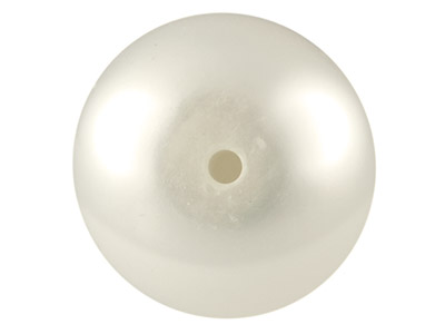 Cultured Pearls Pair Button        Half Drilled 5.5-6mm, White,       Freshwater - Standard Image - 2