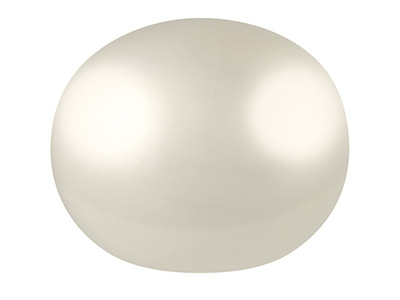 Cultured Pearls Pair Button        Half Drilled 6.5-7mm, White,       Freshwater