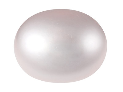 Cultured Pearls Pair Button        Half Drilled 8-8.5mm, Pink,        Freshwater