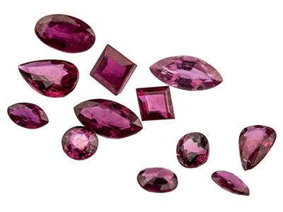 Ruby, Mixed Shapes, Pack of 12,