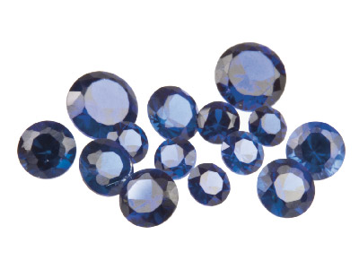 Synthetic Sapphire, Round, 3,4,5mm, Pack of 14 - Standard Image - 1