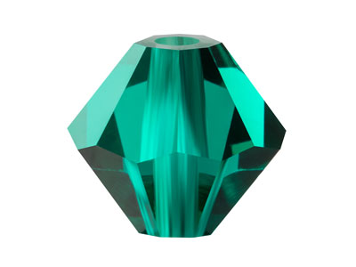 Preciosa Crystal Pack of 24,       Bicone, 4mm, Emerald Ab