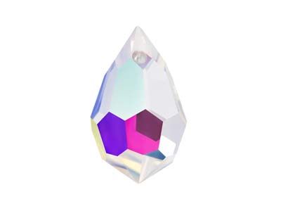 Preciosa Crystal Pack of 4, Drop   Pendant, 681, 6 X 10mm, Crystal Ab - Standard Image - 1