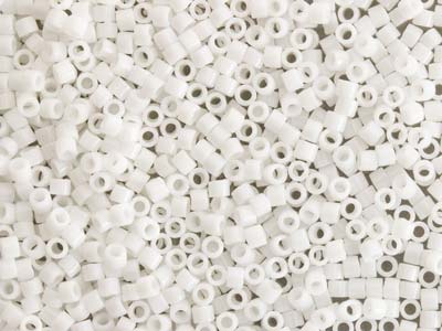 Miyuki 110 Delica Seed Beads       Opaque Chalk White 6.6g Tube, Db200