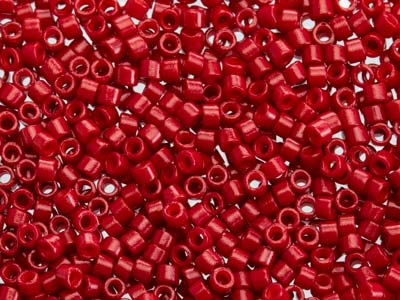 Miyuki 110 Delica Seed Beads Dyed Opaque Red 7.2g Tube, Db791