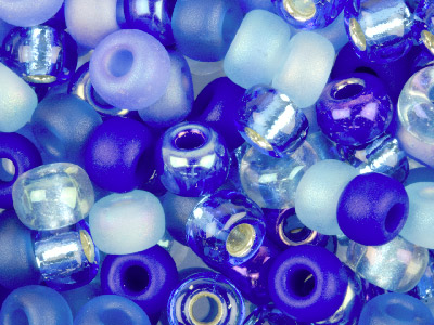 Miyuki 6/0 Round Seed Beads Mix    Blue Tones 20g Tube, Miyuki Code   6-9mix02-tube - Standard Image - 1
