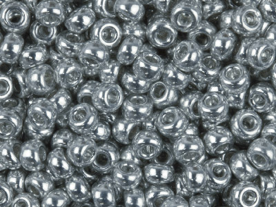 Miyuki 8/0 Round Seed Beads        Galvanized Silver 22g Tube, Miyuki Code 1051 - Standard Image - 1