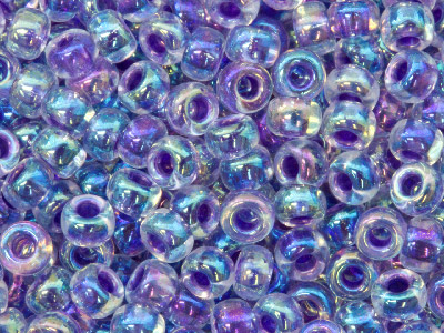 Miyuki 8/0 Round Seed Beads         Amethyst Lined Crystal Ab 22g Tube, Miyuki Code 274 - Standard Image - 1