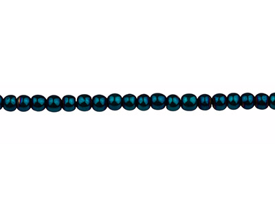 Electroplated Hematite Semi        Precious Round Beads, Blue, 4mm,   15-15.5 Strand