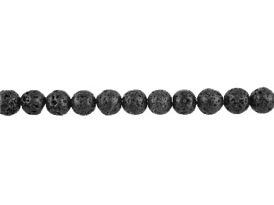 Black Lava 10mm Semi Precious Round Beads, 16