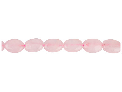 Rose Quartz Semi Precious Flat Oval Beads 12x16mm, 16