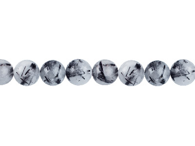 Rutilated Quartz Semi Precious     Round Beads 10mm 1640cm Strand