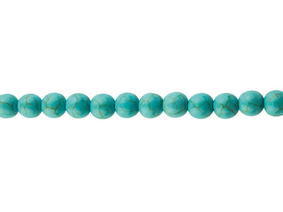 Synthetic Turquoise Semi Precious   Round Beads, 8mm, 15.539cm Strand