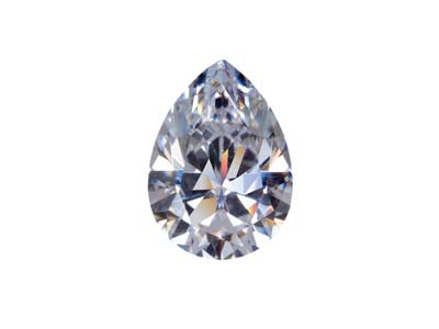Preciosa Cubic Zirconia, Pear      Diamond, 6 X 4mm, White - Standard Image - 1