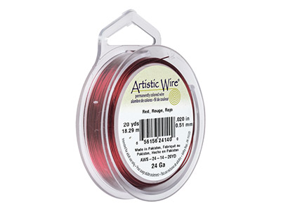 Beadalon Artistic Wire 24 Gauge Red 0.51mm X 18.2m