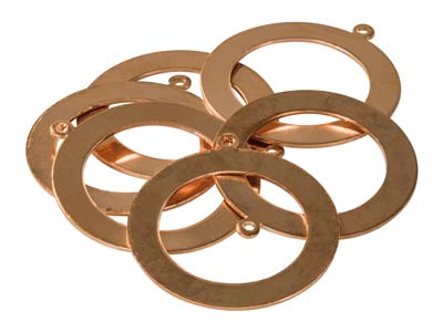Copper Blanks Washer With Pierced  Hole Pack of 6, 36mm - Standard Image - 1