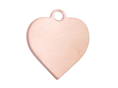 Copper Blanks Heart Pack of 6      13.5mm X 0.9mm Pierced Top Ring
