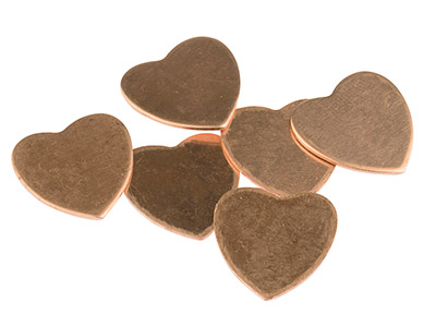 Copper Blanks Medium Heart         Pack of 6 18mm
