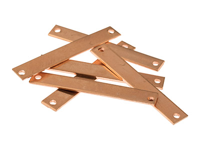 Copper Blanks Rectangle Identity   Plate Pack of 6, 40mm X 6mm - Standard Image - 1