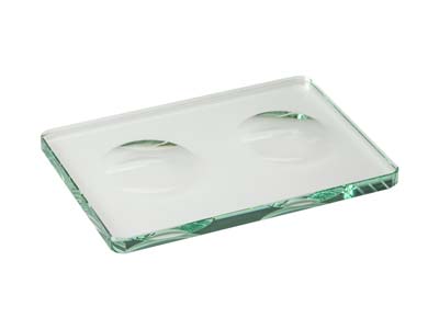 COLORIT 2 Hole Glass Mixing Plate - Standard Image - 1