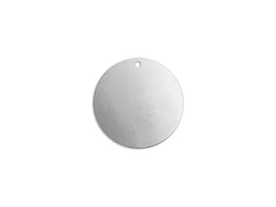 ImpressArt Aluminium Round Disc    19mm Stamping Blank Pack of 15     Pierced Hole - Standard Image - 1